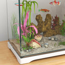 Acquario per Pesci Rossi 17L con Luci LED 35x21x31 cm Pompa d'Acqua e Sistema di Filtraggio Bianco   
