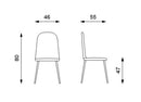 Set 4 Sedie 46x55xH80 cm in Polipropilene Tamara Visone