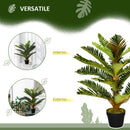 Pianta Artificiale di Palma con 18 Foglie Altezza 85 cm Vaso Incluso Verde      