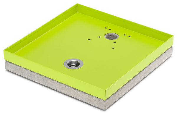 prezzo Base Portaciottolo per Fontane 40x40x8 cm in Metallo con Base in Cemento Belfer 42/BSE/10 Verde Acido