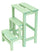 Leiterhocker 60 x 40 x 46 cm aus salbeigrünem Holz