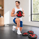 Dischi Pesi Palestra Set 4 Pezzi 30 kg con Foro 2,5 cm in PP e Cemento Nero      
