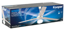 Ventilatore da Soffitto 3 Pale e Lampada Ø140 cm 5 Velocità Kooper Bianco