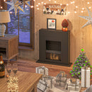 Camino a Bioetanolo da Pavimento 73x20x75 cm Bruciatore da 0,9L in Acciaio Verniciato  Nero Opaco 