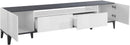 Mobile TV 2 Ante 2 Cassetti 200x40x47 cm Sunrise Bianco Lucido e Ardesia