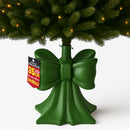 Base Albero di Natale Fiocco Verde Supporto con Attacco Universale 32x32x35 cm