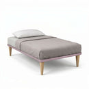 Letto Singolo con Rete Rivestita Microfibra Glicine Tessis Varie Misure