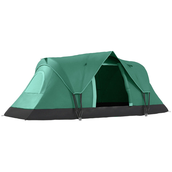 Tenda da Campeggio Idrorepellente 455x230x180 cm 6 Posti con Protezione UV e Pali in Fibra di Vetro Verde online