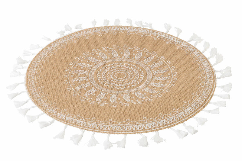 Set 6 Tovagliette Tonda in Juta Ø38 cm Villa d'Este Home Tivoli White