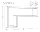 Mensola da Parete a Forma di L 61x37x15,5 cm in Fibra di Legno Lettera Giallo Canarino
