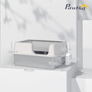 Lettiera per Gatti con Bordi Rialzati 60x40x28 cm in Acciaio Inox e PP Grigio Chiaro   