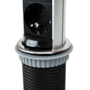 Multipresa a Torretta 2 Prese 2 USB a Scomparsa da Scrivania in Acciaio e Plastica Emuca