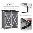 Casetta da Giardino Portautensili con Doppia Porta139x75x160 cm in Legno Grigia