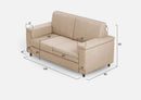 Divano 2 Posti 168x85x85 cm Marrak in Tessuto Beige