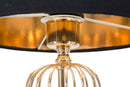 Lampada da Tavolo Glam Towy Ø25x51 cm in Ferro e Tessuto Nero e Oro