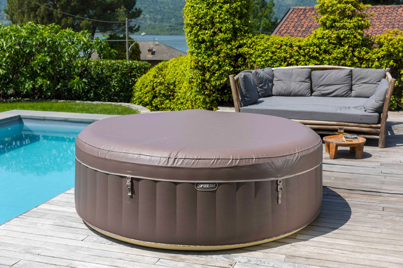 Vasca Idromassaggio da Esterno Gonfiabile Riscaldata 4-6 Posti Ø208x65 cm Ease.Zone Marrone