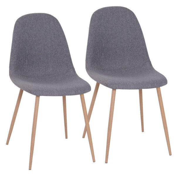 acquista Set aus 2 Esszimmerstühlen in modernem Design aus Leinen mit grauen Metallbeinen