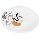Piatto da Portata 38x27 cm  in Ceramica VdE Tivoli 1996 Face to grey 