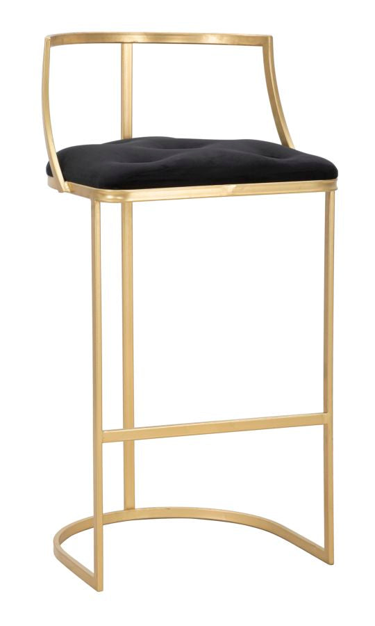 prezzo Sgabello Bar Istanbul Ø45x90 cm in Ferro e Spugna e Tessuto e MDF Oro e Nero