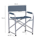 Set 2 Sedie Regista Mare Pieghevoli 56x46xH79 cm Pippa Grigio