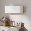Mobiletto da Bagno 80x25x30 cm Pensile con Anta a Ribalta e Ripiani in MDF Bianco      