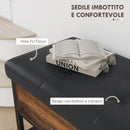 Panca Scarpiera da Ingresso Industriale con Ripiano Nascosto 100x40x50 cm in Truciolato e Acciaio Marrone e Nero