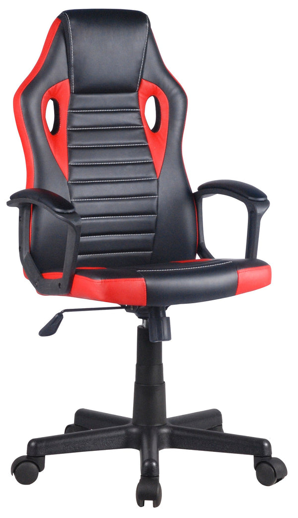 sconto Ergonomischer Gaming-Stuhl 59 x 62 x 119 cm aus schwarzem und rotem PVC