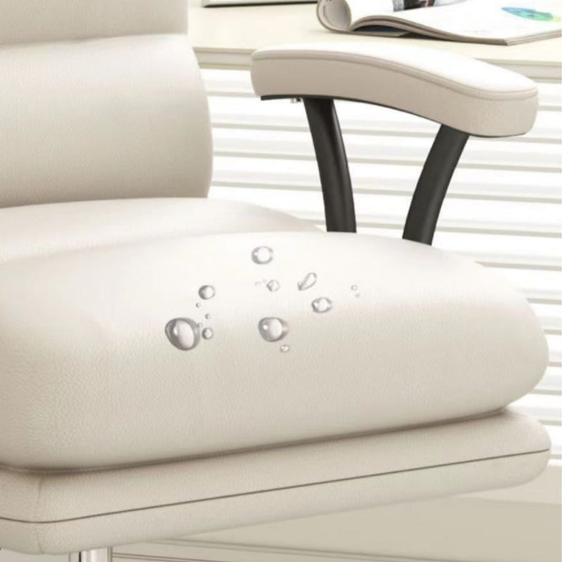 Sedia Poltrona da Ufficio Presidenziale Altezza Regolabile Beige