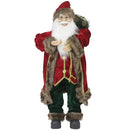 Statuina Babbo Natale Addobbo Statuetta 60 cm Vestiti in Tessuto Decoro Natalizio