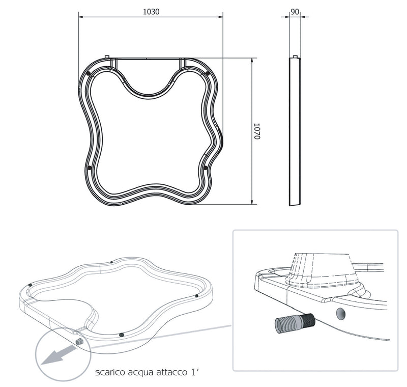 Piatto Doccia da Esterno Giardino in Polietilene HD Arkema Lake Viola