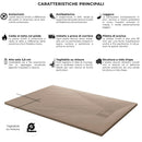 Piatto Doccia Effetto Pietra Filo Pavimento o Tradizionale Tortora