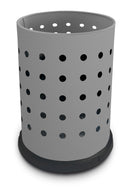 Pattumiera Gettacarte Ø25xh34 cm da Interno in Acciaio Verniciato Traforato Grigio