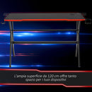 Scrivania da Gaming 120x60x76 cm in MDF e Metallo Nero