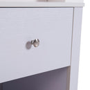 Comodino con Cassetto e Vano in Legno Bianco 53x42.5x59 cm 