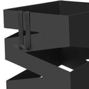 Portaombrelli 49x15,5 cm in Metallo Nero Quadrato con Ganci