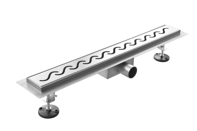 Canalina di Scarico in Acciaio Inox a Pavimento Onda Varie Misure