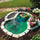 Künstlicher grüner Gartenteich 136x100x34 cm 220 Liter