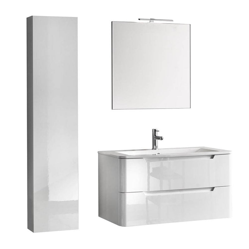 Mobile da Bagno sospeso Palma 01 Bianco Laccato TFT
