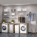 Set 2 Appendiabiti Pieghevoli da Parete 32 cm in Acciaio Emuca Bianco