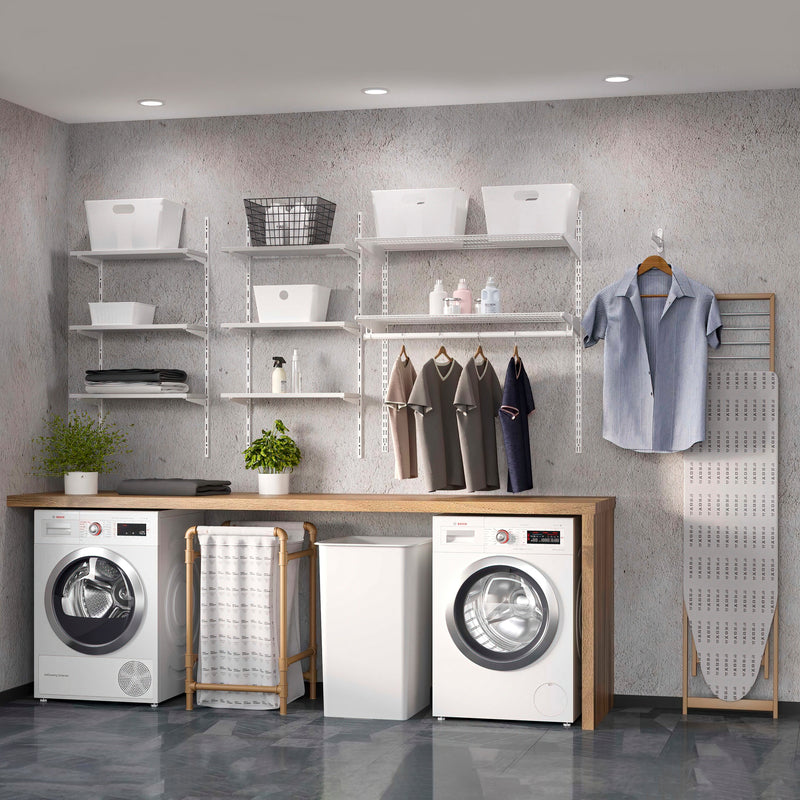 Set 2 Ripiani 80x40,5 cm con Supporti in Acciaio Emuca Bianco