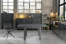 Tavolo Allungabile 90/163,5x90x76 cm in Metallo con Top in Vetro Grigio