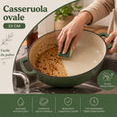 Casseruola Pesante Ø33 cm Pentola Olandese in Ghisa Conservazione Calore  Verde     