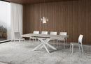 Tavolo Allungabile 120-224x90x77 cm Volantis Cashmere Telaio Bianco 