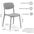 Set 4 Sedie 46x79x54 cm in Polipropilene Elodie Bianca