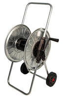 Carrello Avvolgitubo Manuale con Ruote 80 mt Tubo Ø1/2” in Acciaio Zincato Grigio Agrati