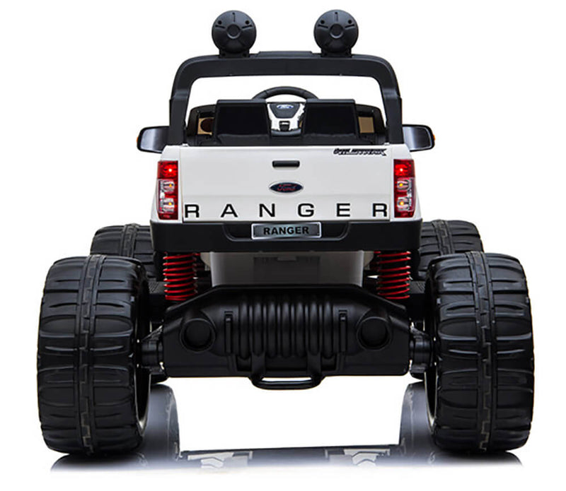 Macchina Elettrica per Bambini 2 posti Fuoristrada 12V con Licenza Ford Monster Truck 4x4 Bianca
