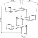 Mensola Scaffale Angolare da Parete 60x22x90 cm 3 Piani Salvaspazio in Legno Quercia      
