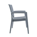 Set 2 Sedie da Giardino in Stile Rattan Grigio
