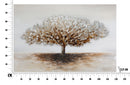 Dipinto su Tela Albero Alluminium 120x3,8x80 cm in Legno di Pino Metallo e Canvas