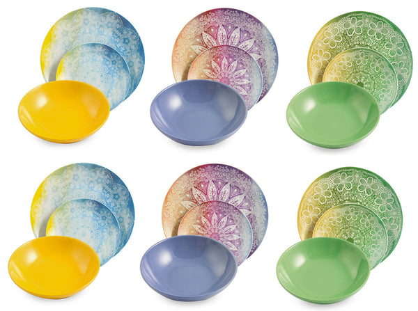 18-teiliges Tafelservice aus Porzellan und Steinzeug Villa d'Este Home Tivoli Canvas Multicolor prezzo